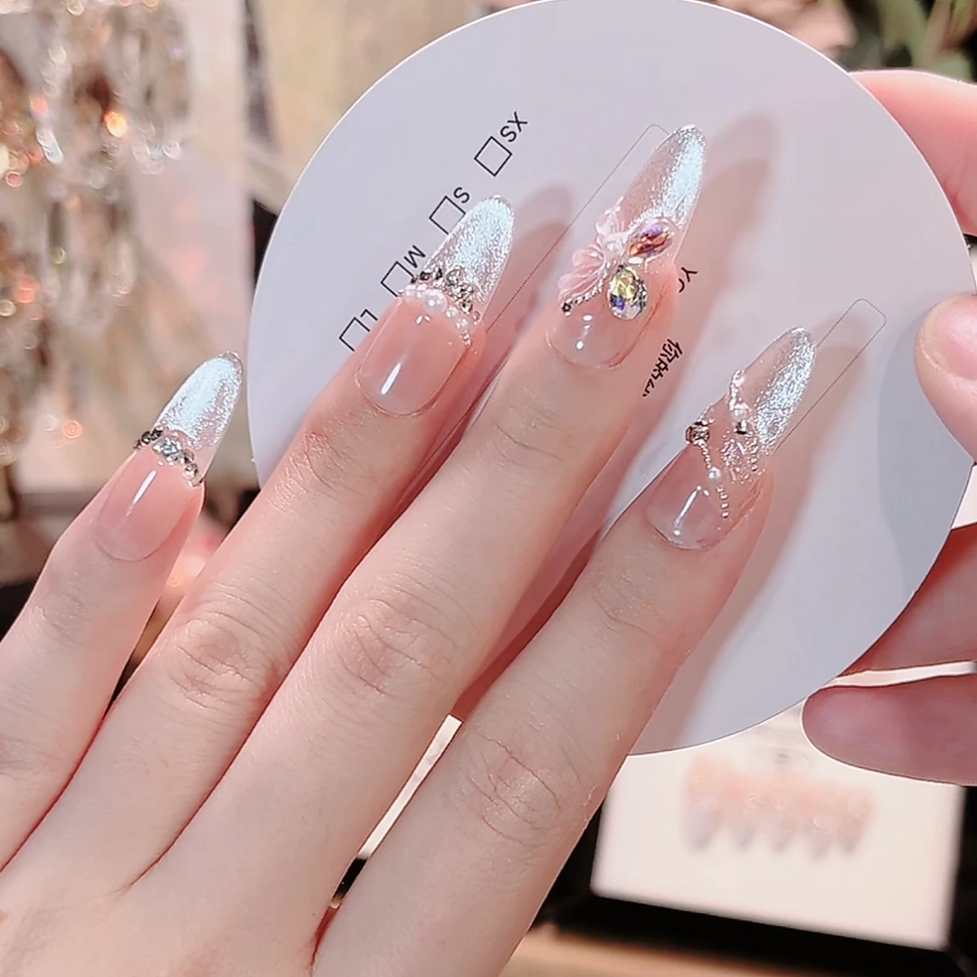 【比翼双飞】纯手工穿戴甲美甲穿戴光疗甲冰透渐变流行纯欲四季流行