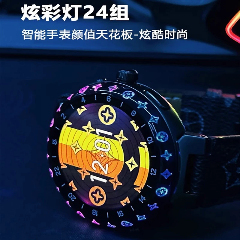 新款lV三代跑马灯智能手表炫酷灯光华强北手表蓝牙通话防水多功能