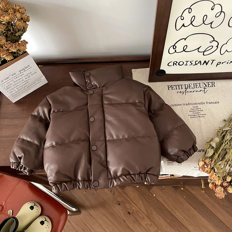 【现货】DW245823冬季新款儿童羽绒服宝宝皮外套新国标白鸭绒90绒