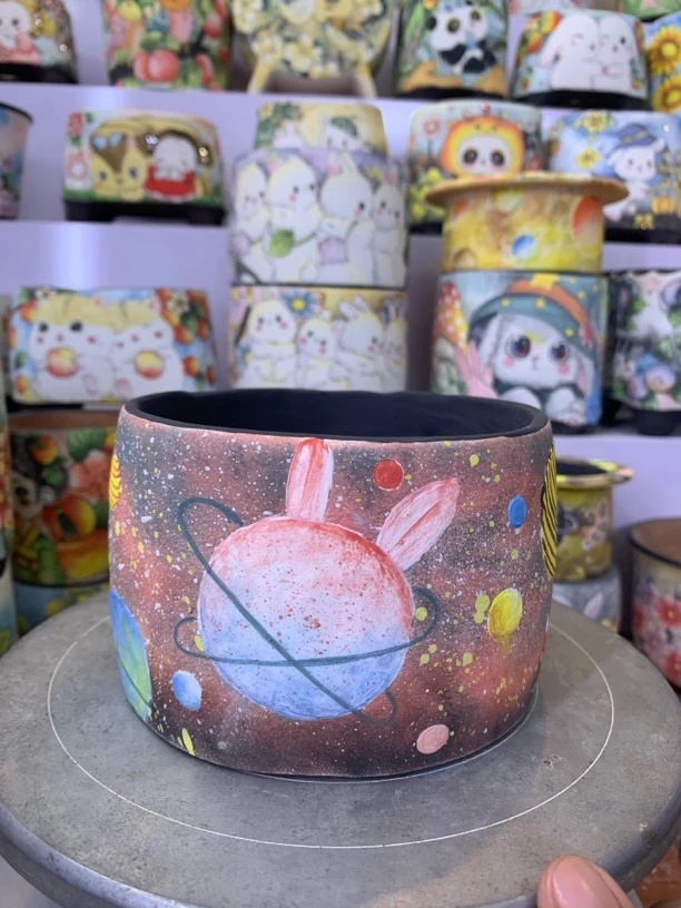 星球花盆，内口径11，高度7.8