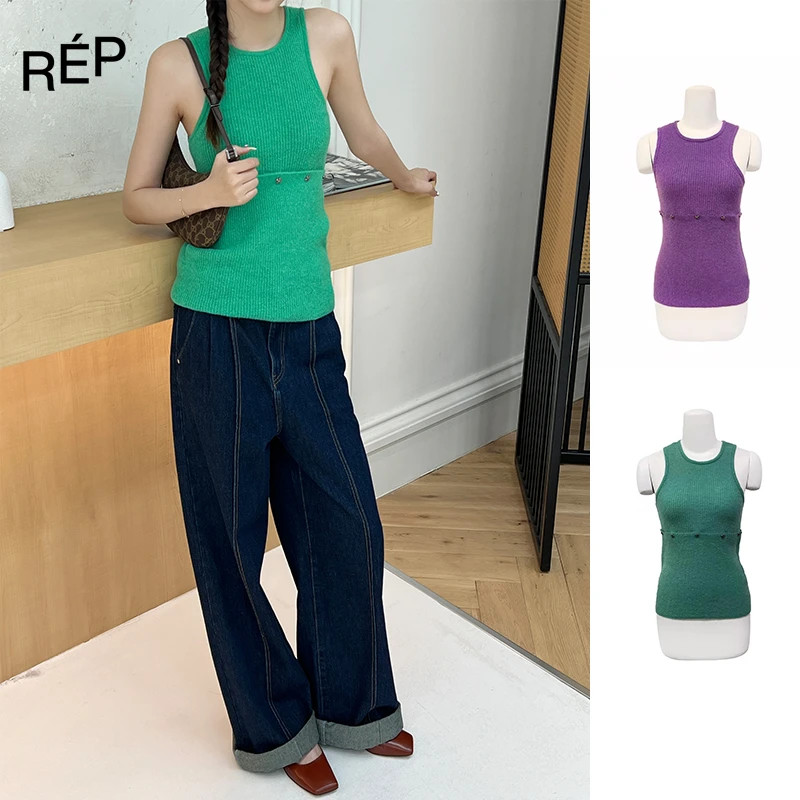 周年店庆EENK简约百搭纯色无袖背心23PF新款TheREPUBLIQUE