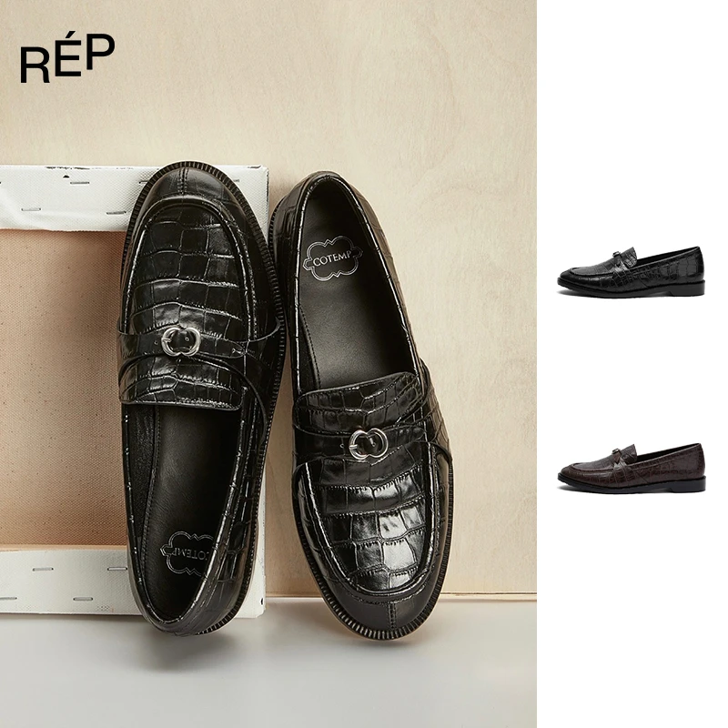 COTEMP设计师品牌鳄鱼压纹牛皮乐福鞋24FW TheREPUBLIQUE买手店