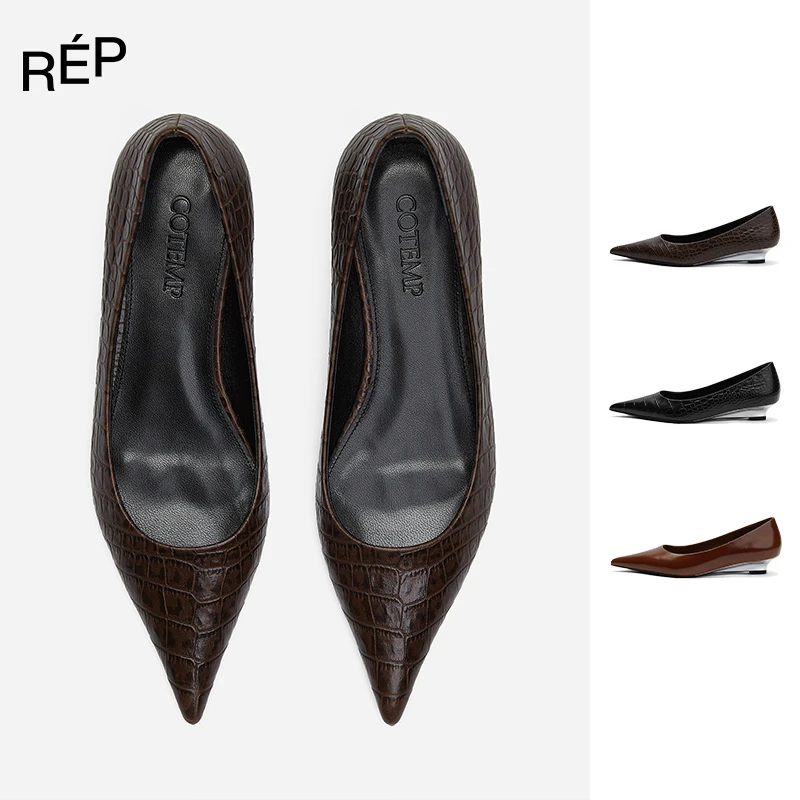 COTEMP设计师品牌尖头牛皮低跟船鞋24FW TheREPUBLIQUE女装买手店