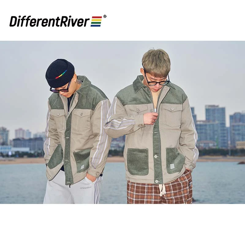 DifferentRiver秋冬【派对】设计款-复古灯芯绒拼接保暖夹棉外套