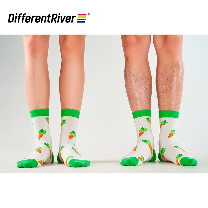 DifferentRiver2023夏季【品牌款】-经典胡萝卜棉质撞色潮袜长袜