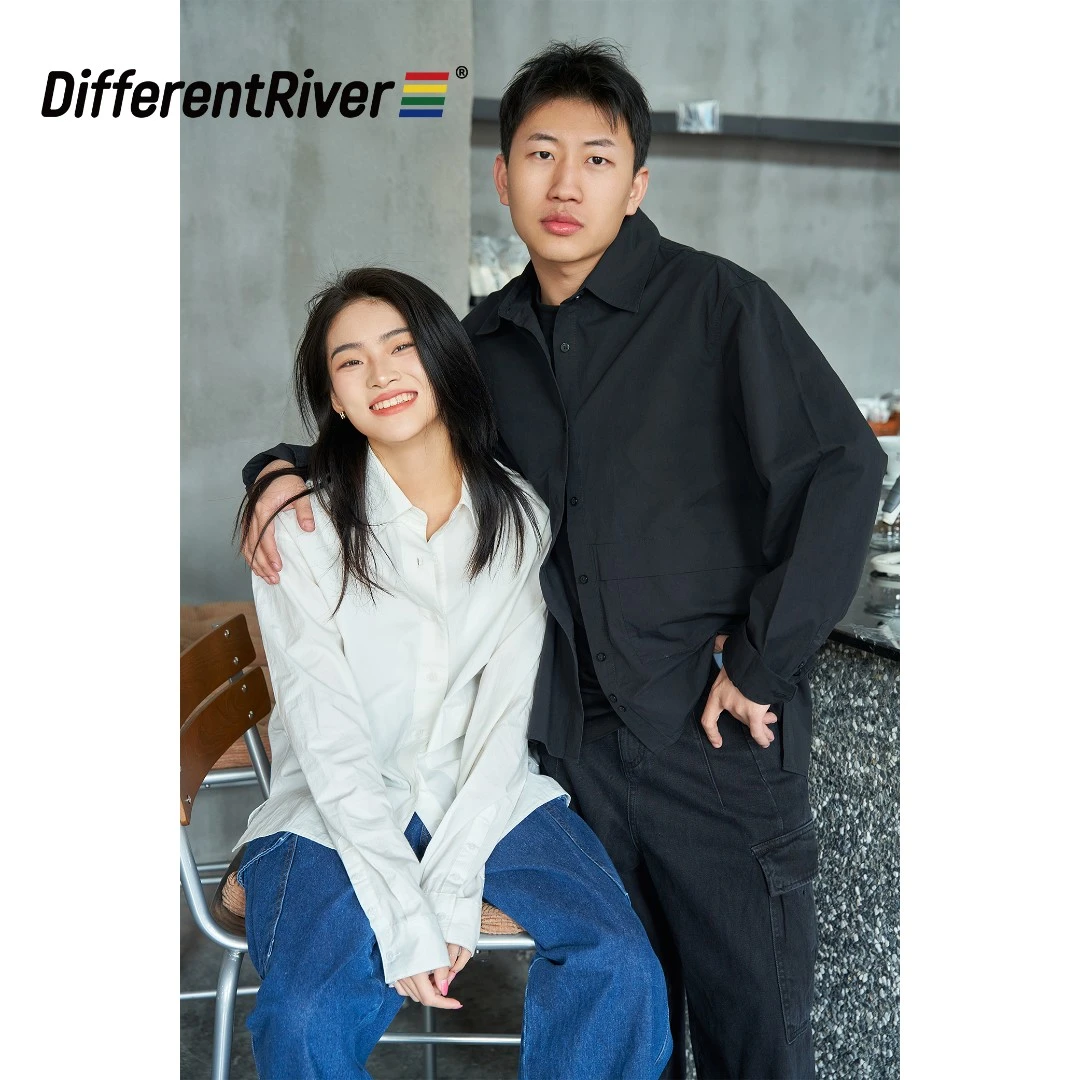 DifferentRiver春季【乐园】基础款-简约不对称骑士休闲衬衣