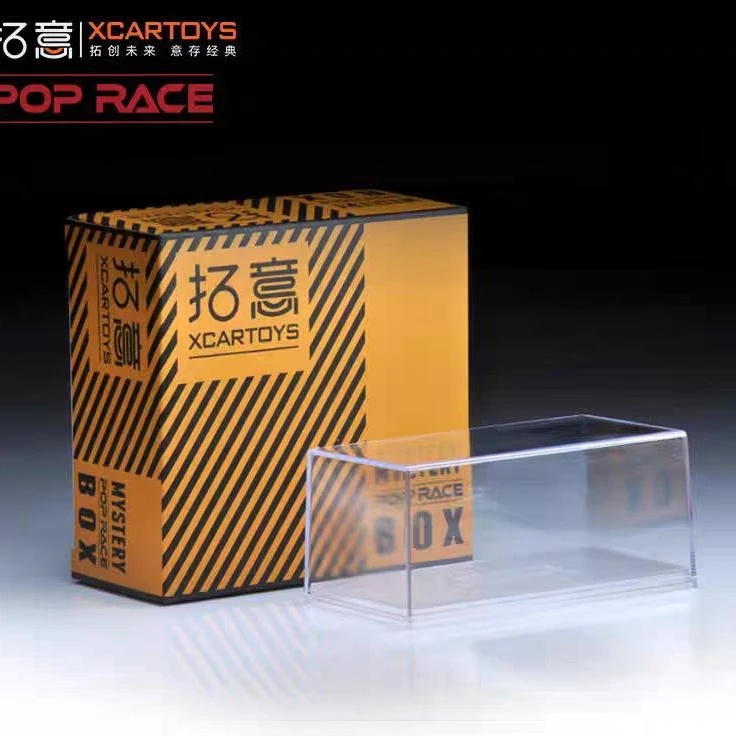 拓意1/64 随机POPRACE车型+透明展示盒一套合金玩具汽车模型