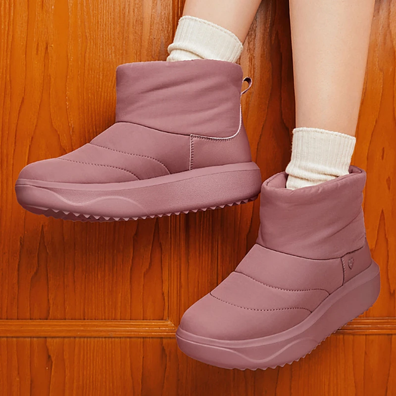 Skechers斯凯奇面包靴2024秋冬新款女鞋雪地靴保暖靴子厚底中筒靴