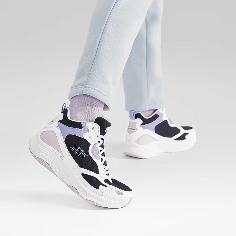 Skechers斯凯奇女鞋秋冬款靴子高帮轻便时尚简约运动休闲鞋168008