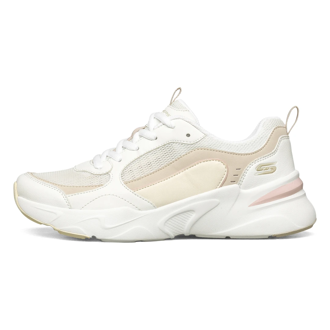 Skechers斯凯奇夏季女鞋网面透气拼接厚底低帮休闲运动鞋117042