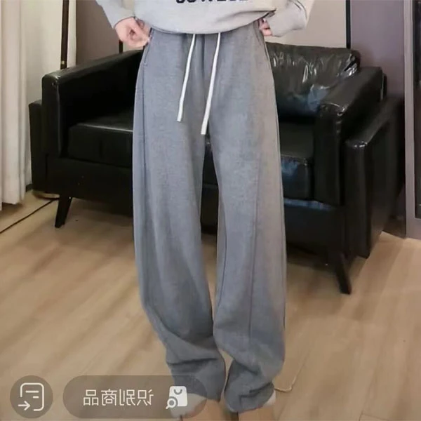 秋冬休闲抽绳人字纹加绒百搭直筒裤卫裤YY-3369