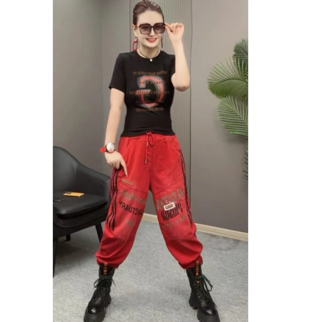 欧货时尚休闲百搭显瘦个性短袖 2196