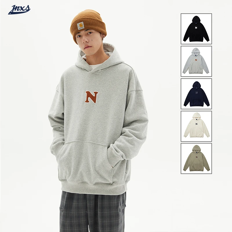 【糯米与咩专属】江南先生复古贴布绣情侣连帽卫衣 JNXS3235