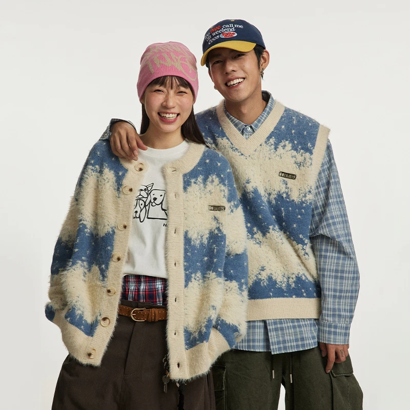 【球鞋派专属】江南先生背心开衫毛衣男女秋季潮牌情侣外套JN43K002