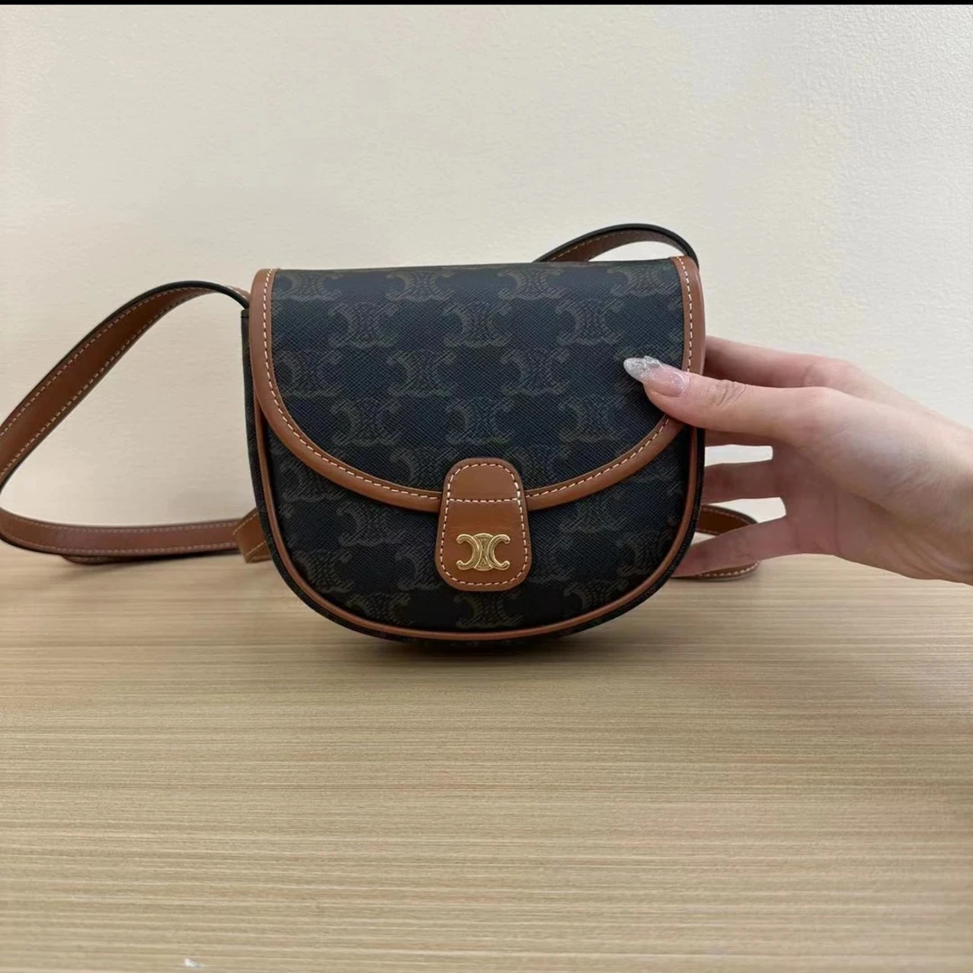 95新 Celine/思琳 老板放漏场 老花腋下小马鞍包