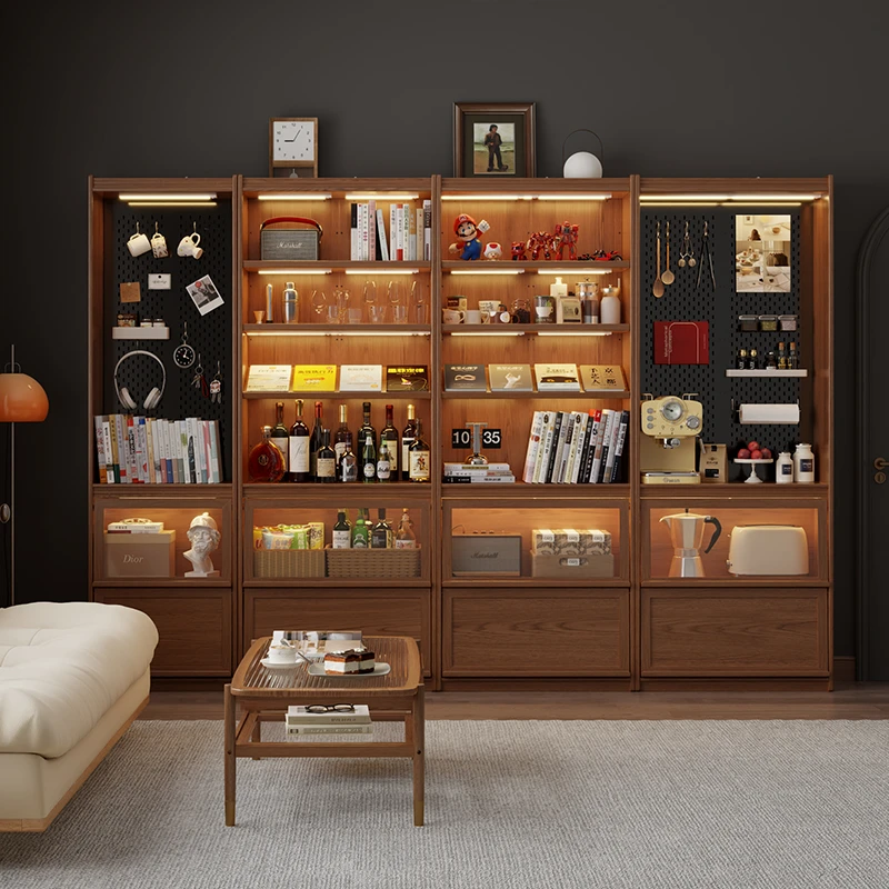 木屋记实木书柜杂志柜立柜杂物柜储物柜组合柜家用展示柜整墙书柜