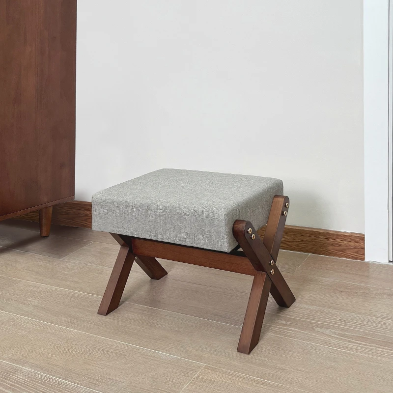 木屋记网红小凳子家用板凳实木矮凳木凳布艺儿童方凳沙发凳椅子