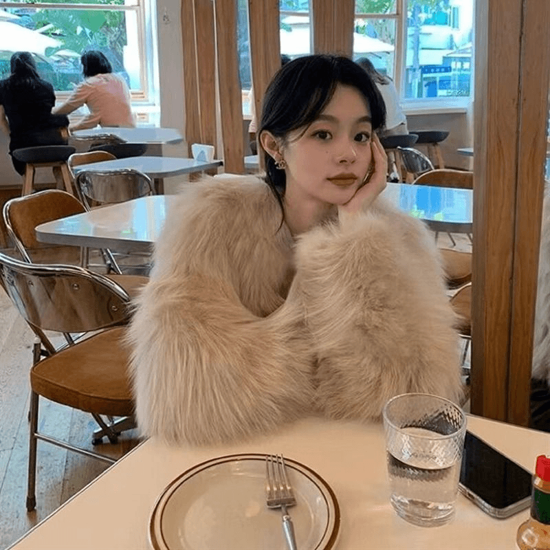 网红爆款韩版环保仿皮草秋冬季显瘦女外套短款加厚小个子毛毛长款