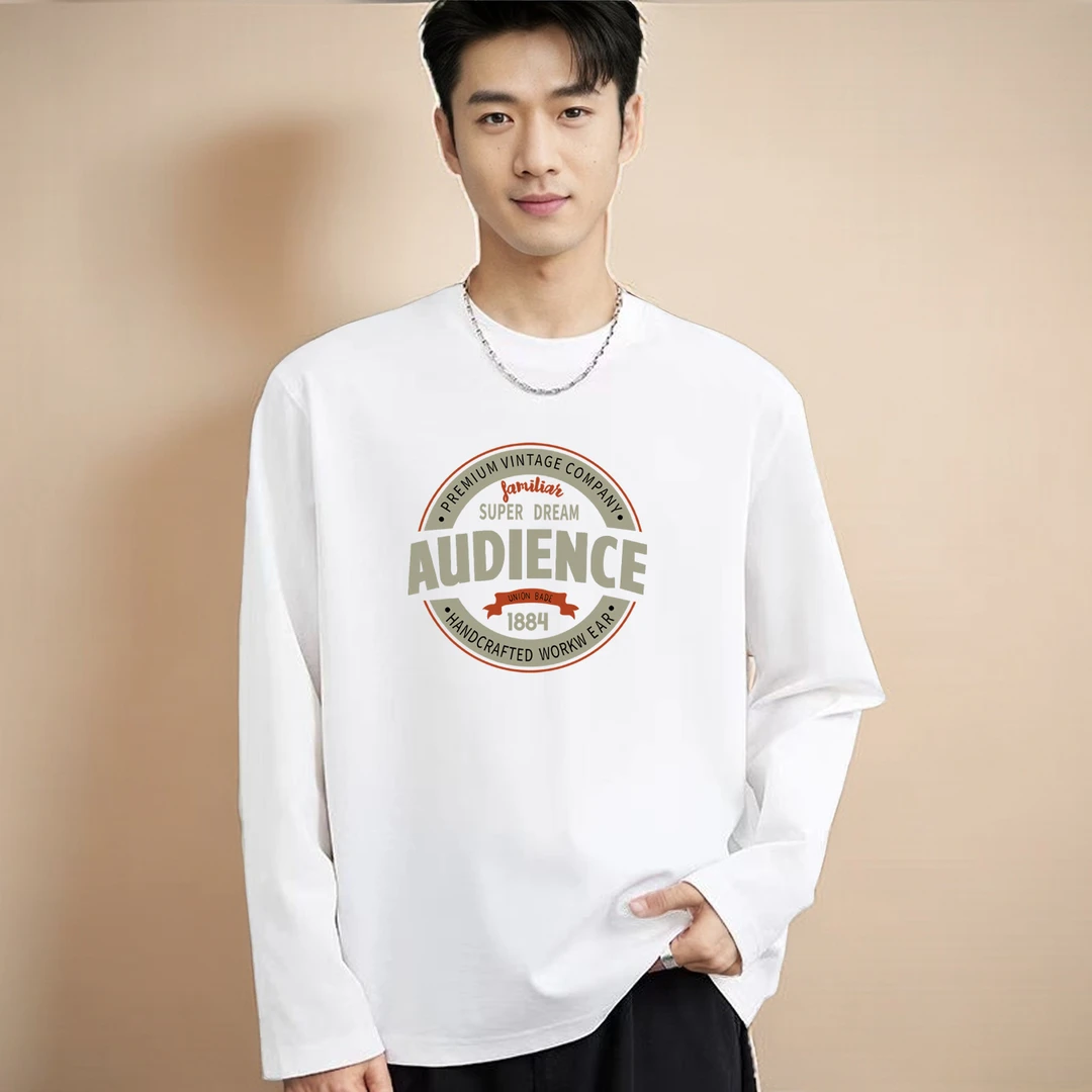 【活动款】纯棉秋冬长袖T恤260克重磅纯棉长袖打底衫潮流休闲舒适