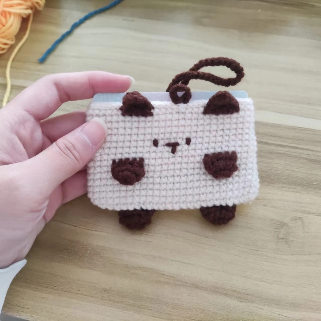 手工毛线钩织diy创意暹罗猫零钱包卡包钥匙包成品