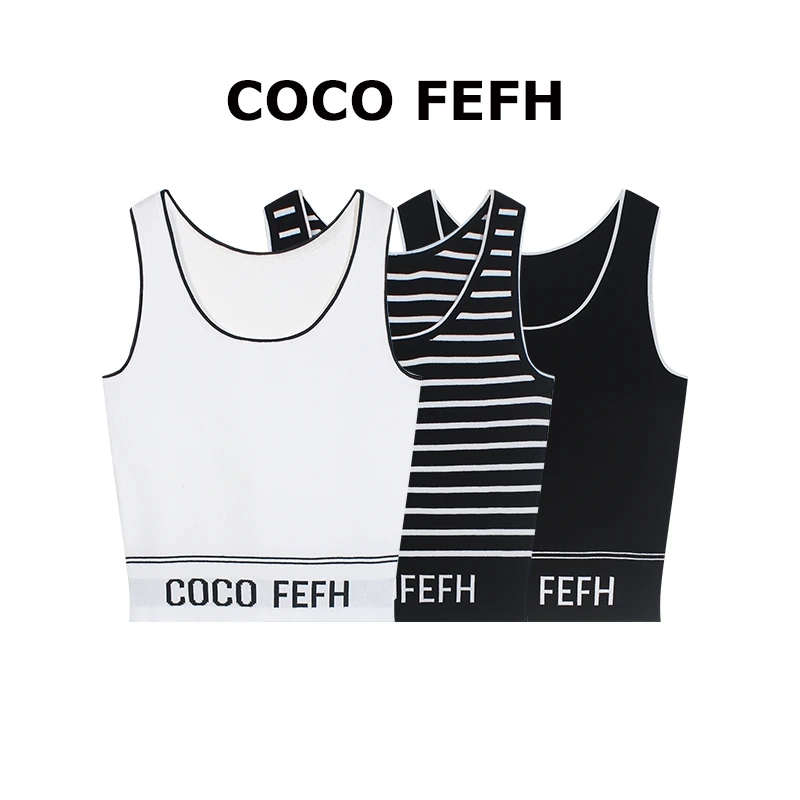 COCOFEFH   针织吊带小香风背心女冰丝短款运动4086