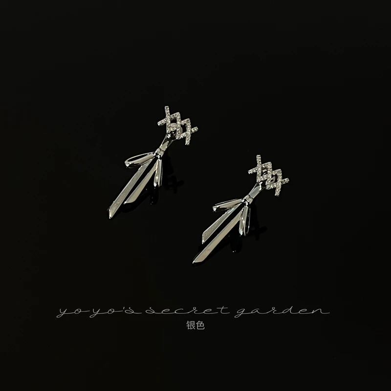 铜合金锆石耳饰 885时尚百搭纯白丝带蝴蝶结耳环