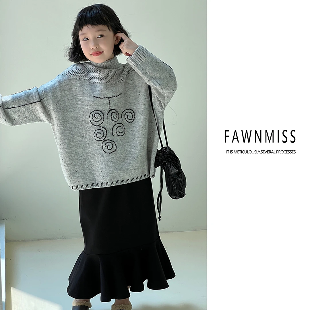 【葡萄】女宝韩版2024亲子时尚洋气秋冬宽松加厚ins毛衣QK11791197