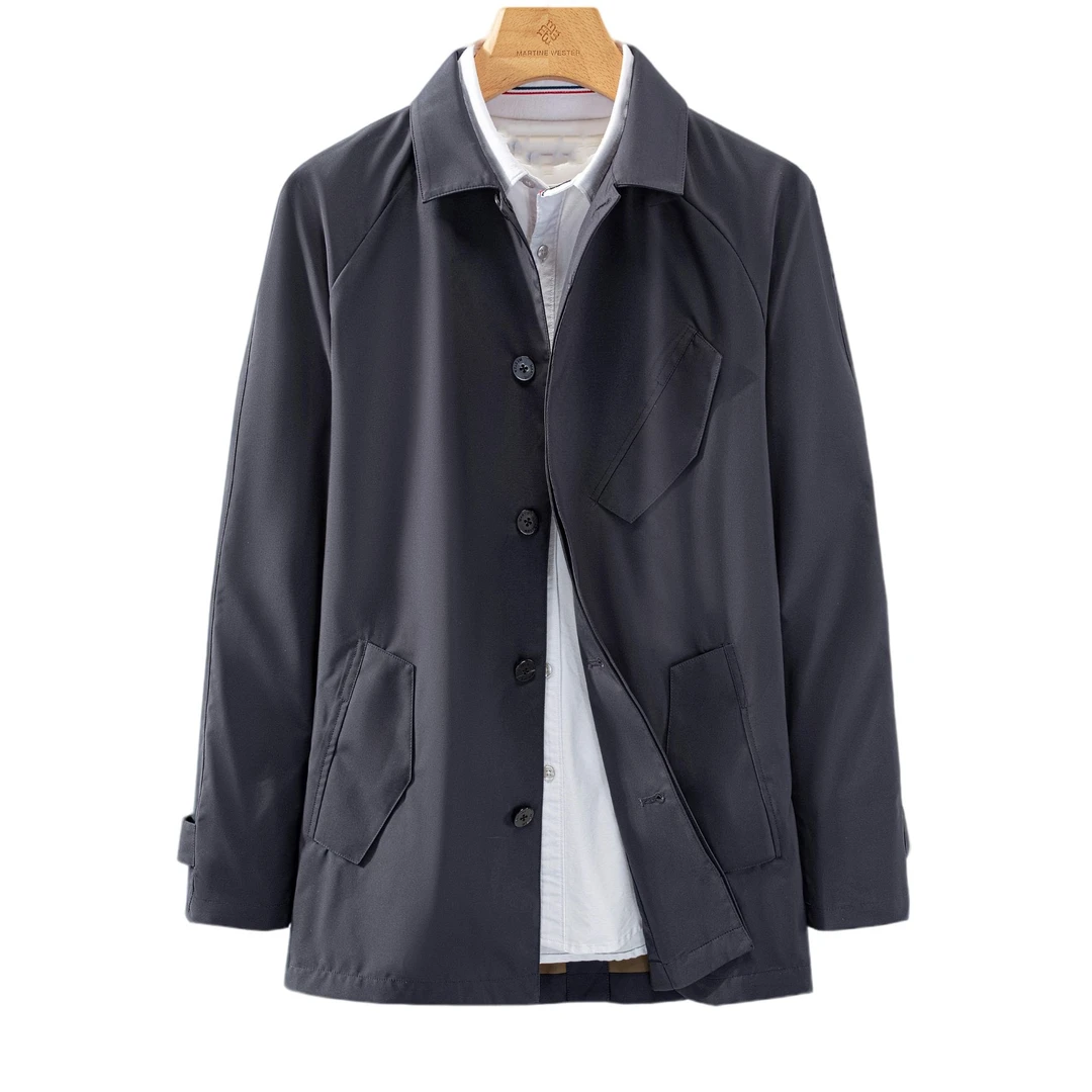 KARL&JOE男式密可柔面料长款风衣