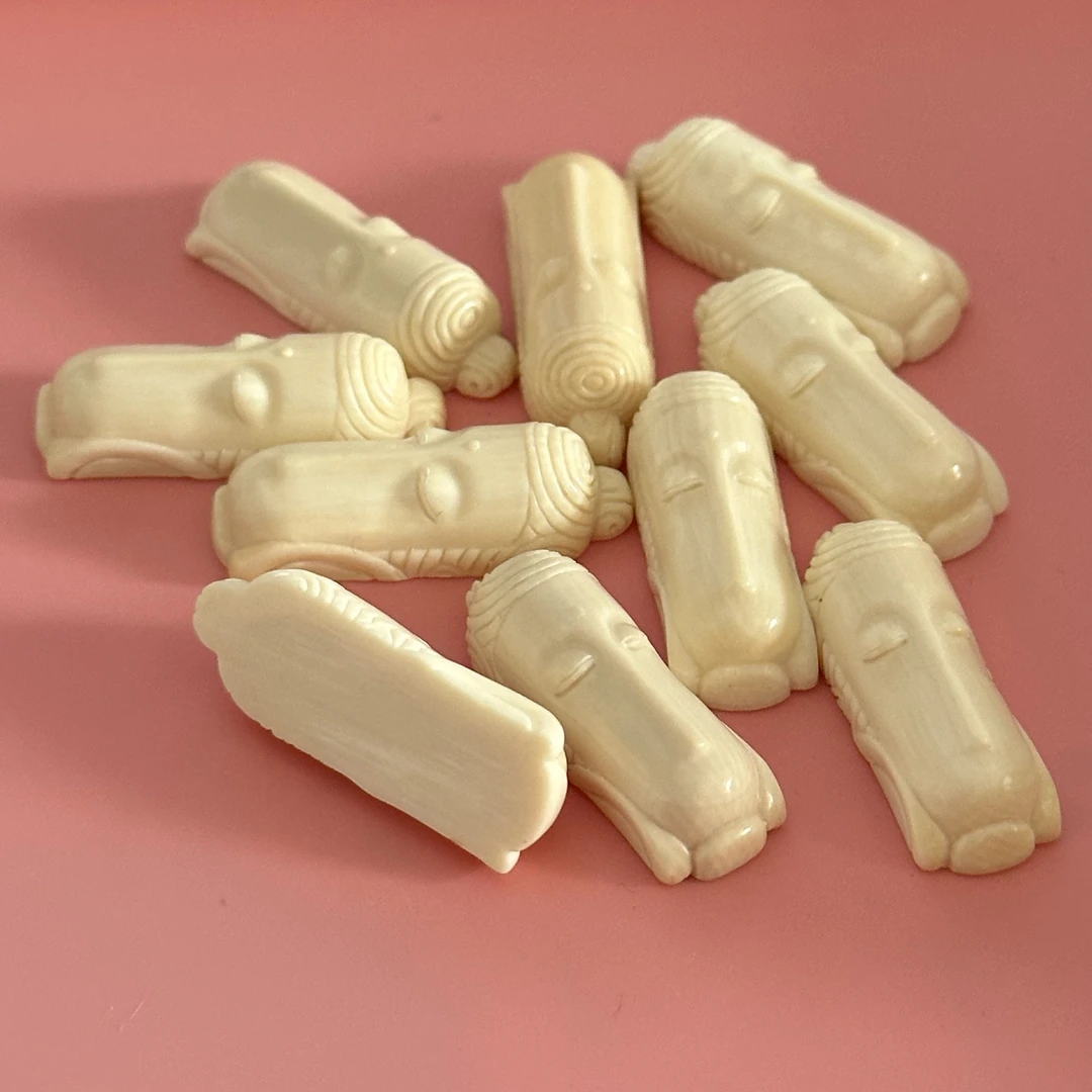 猛犸牙白冰经典长脸佛配饰