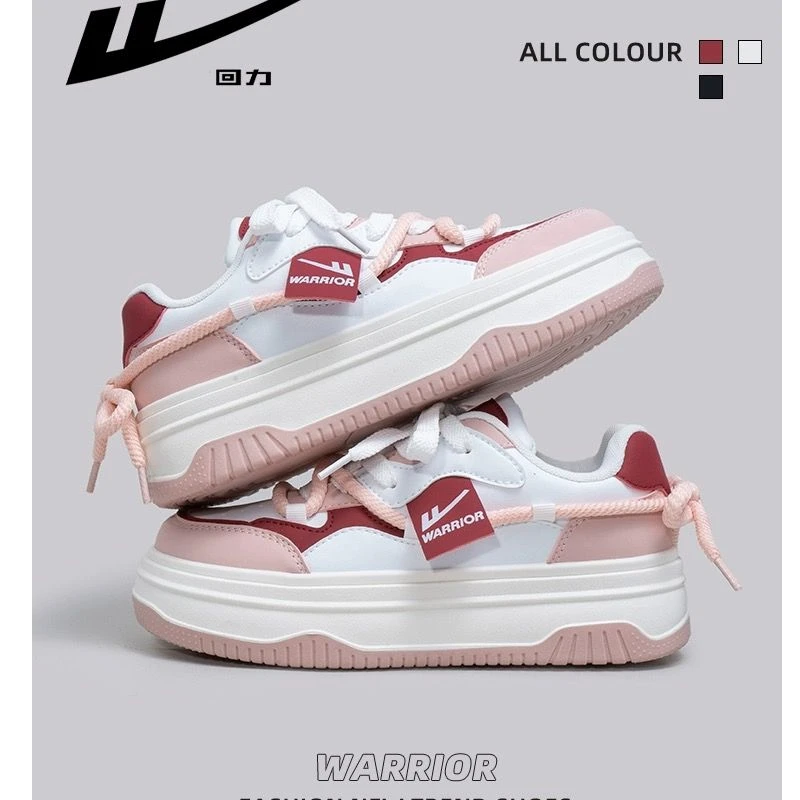 回力增高小白鞋女款2024春季新款女鞋百搭厚底设计感休闲板鞋子潮