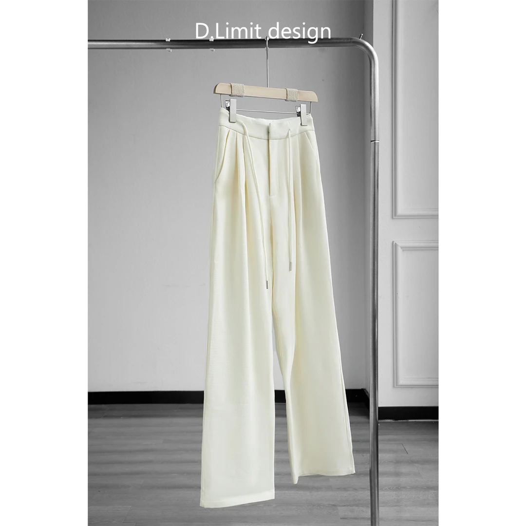 【D.Limit design】时尚纯色压褶抽绳休闲裤DLCK133