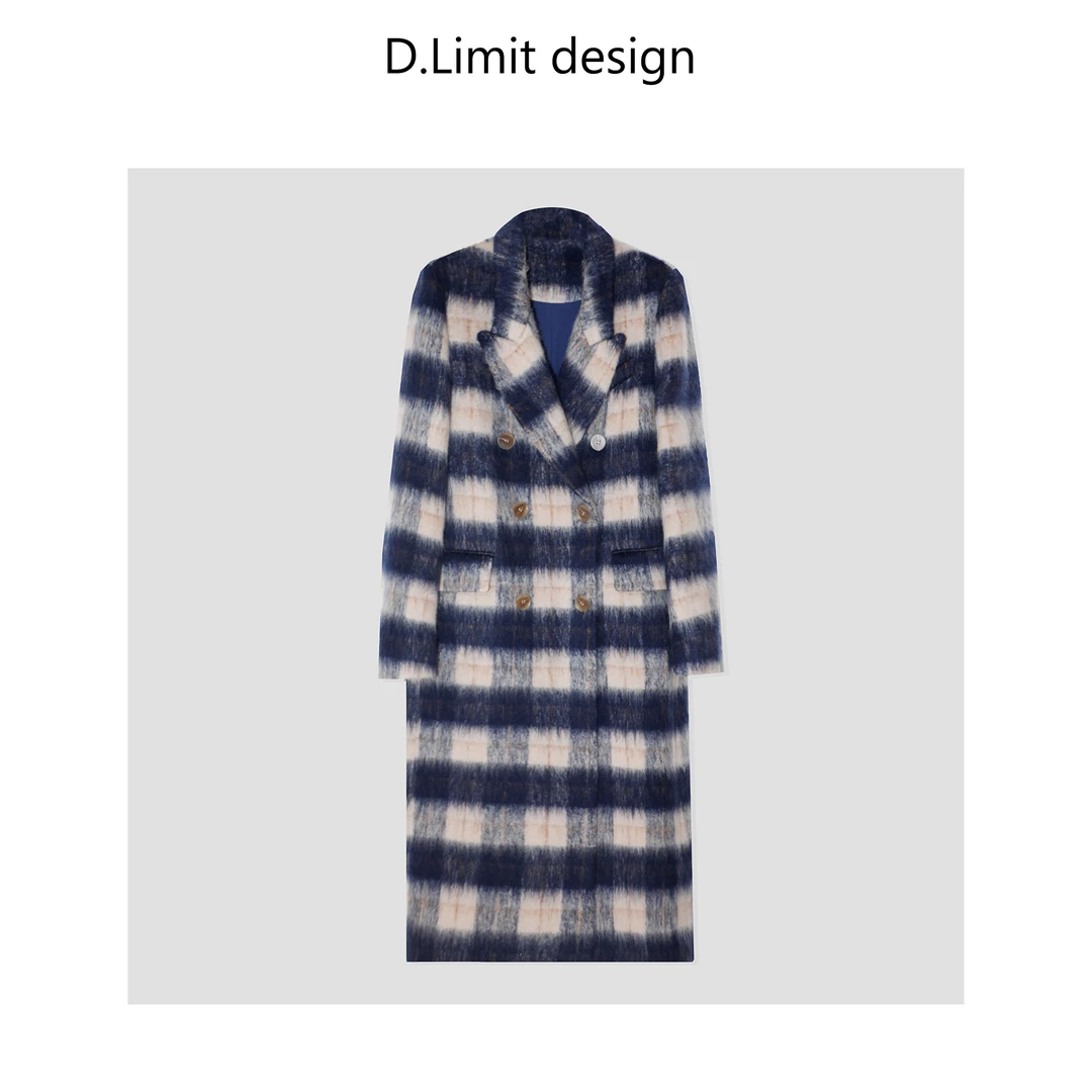 【D.Limit design】设计款法式格子毛呢外套