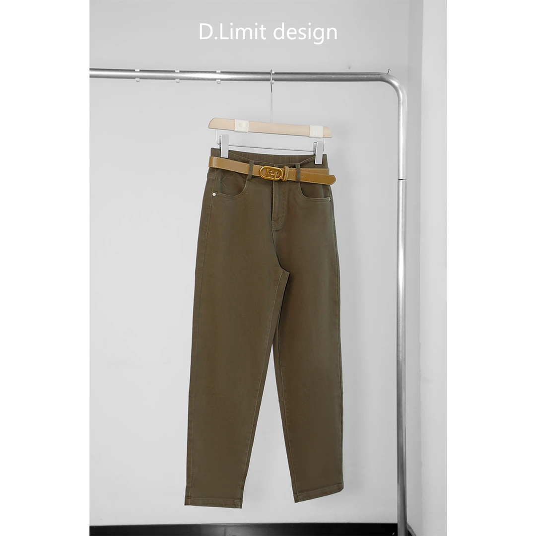 【D.Limit design】复古休闲棕色直筒牛仔裤