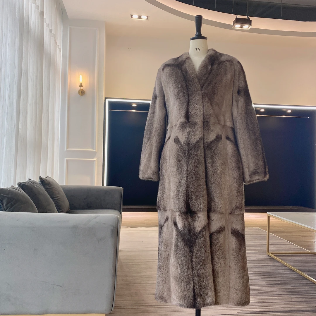 简约风无领长款毛呢外套DLLB1053