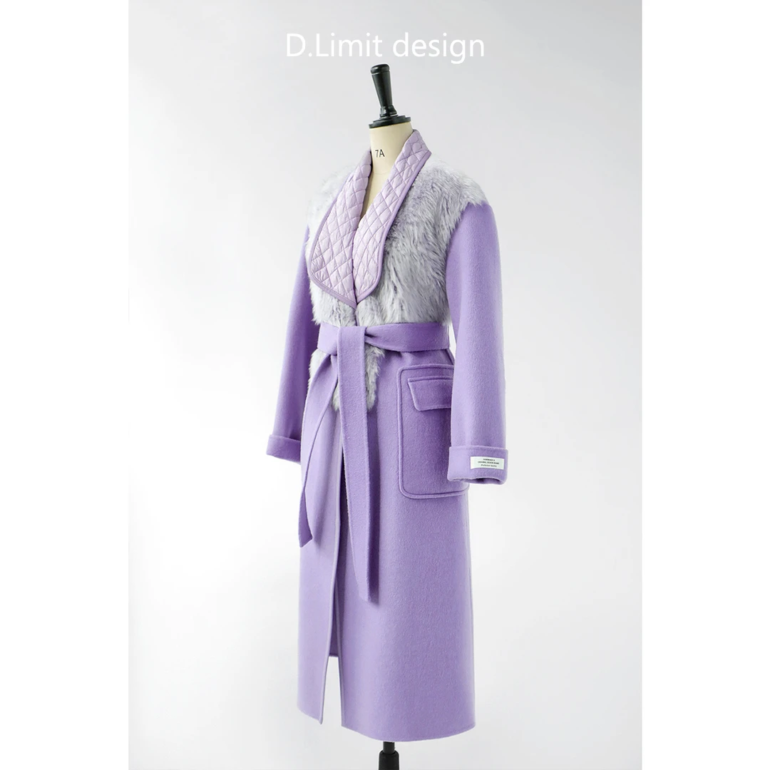 【D.Limit design】设计款袖口字母中长款毛呢外套鹅绒服DL