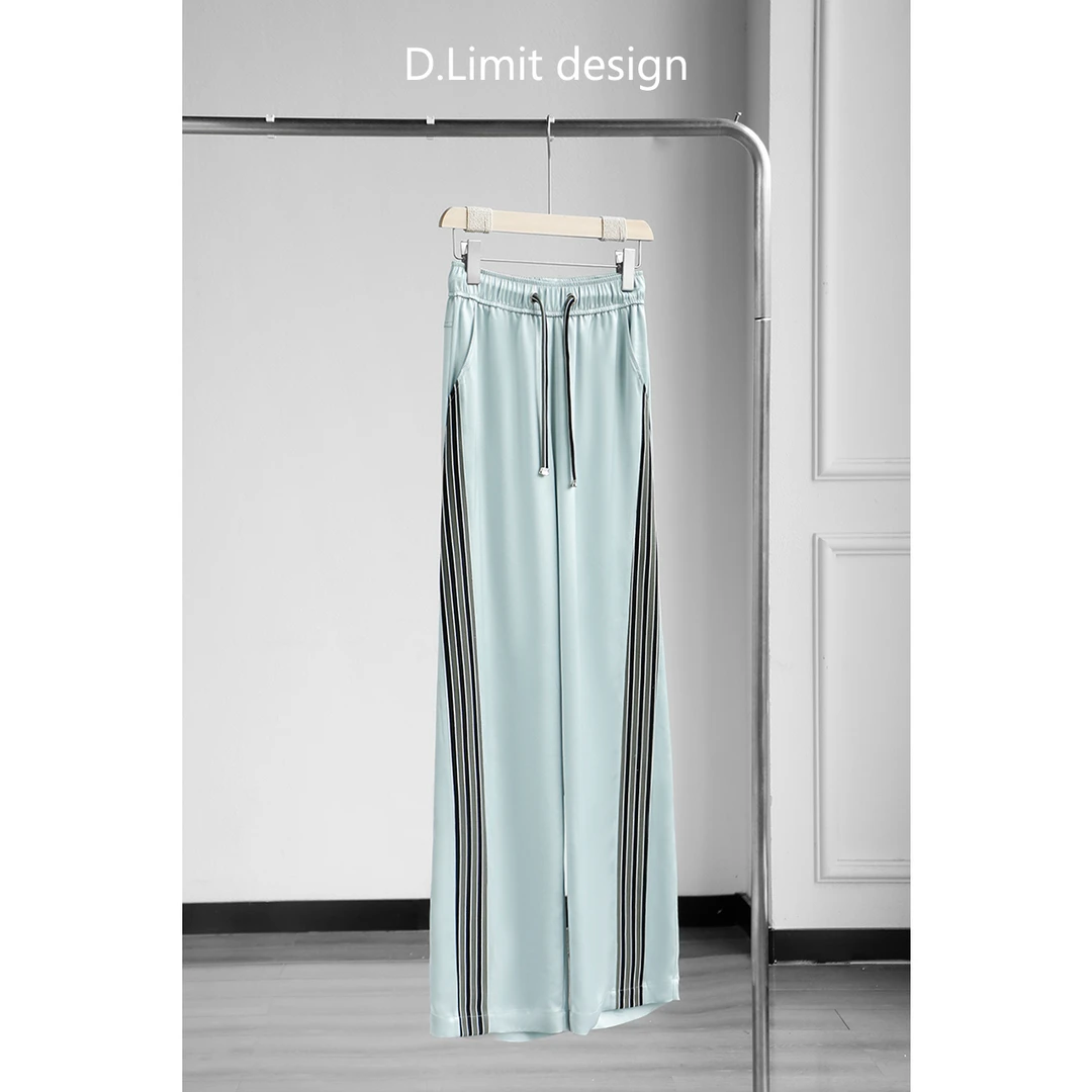 【D.Limit design】时尚拼色条纹松紧腰休闲裤DL