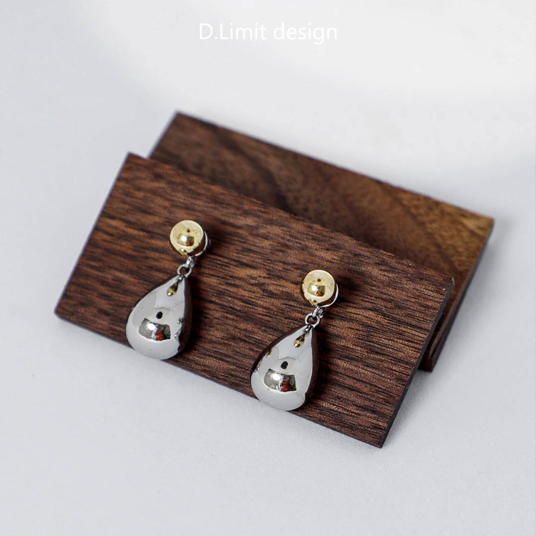 铜合金耳饰 高级感简约水滴状耳环（7）