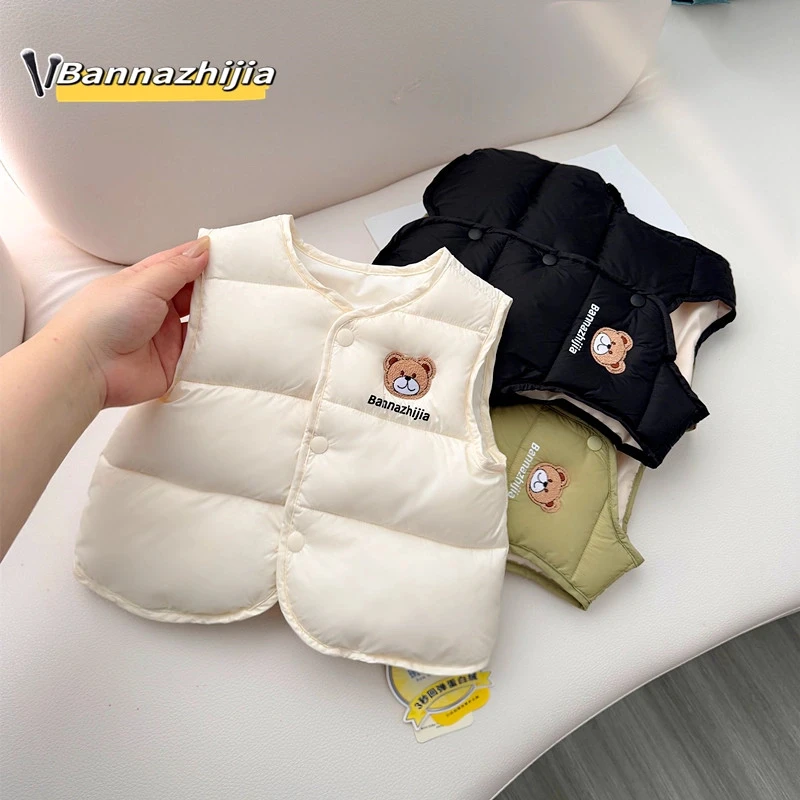 男女宝宝新款无袖婴幼儿小坎肩儿童保暖羽绒马甲上衣羽绒服冬季