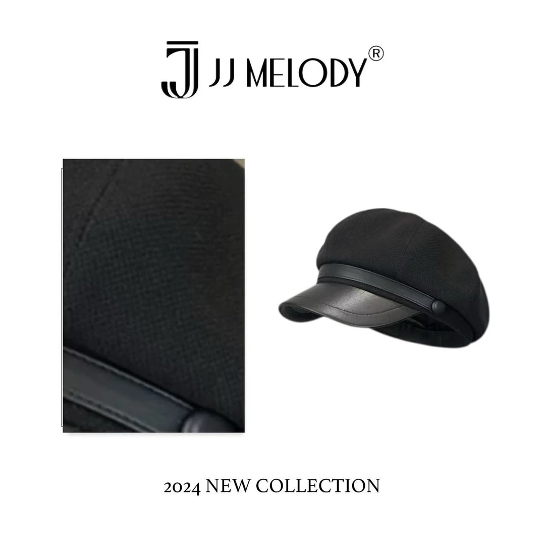 【纽扣款】FQ复古皮檐八角帽 B