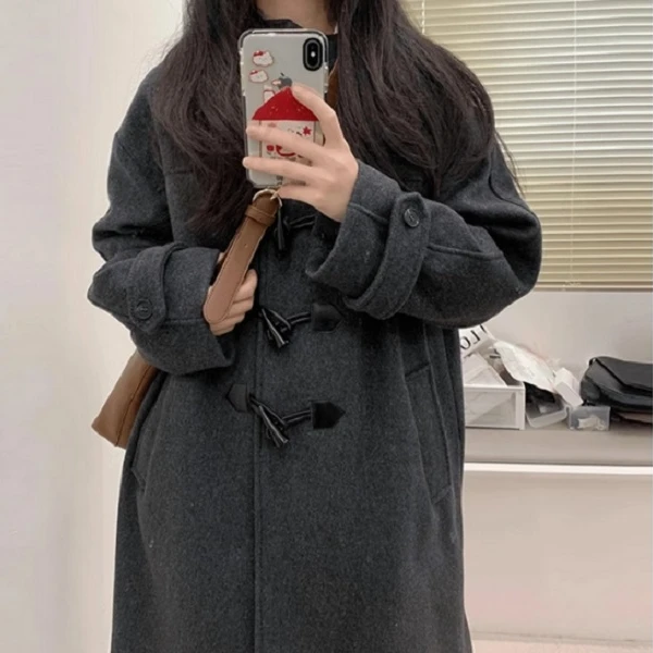 时尚宽松休闲百搭毛呢外套