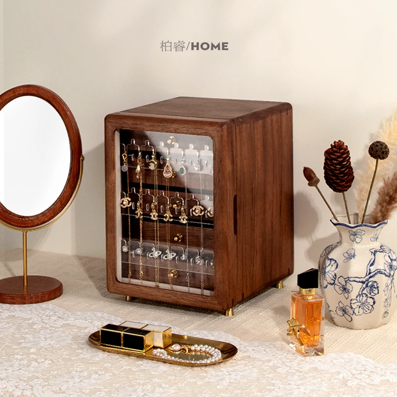 首饰盒/箱 【柏睿严选】实木高档轻奢防氧化首饰盒手链项链珠宝收纳