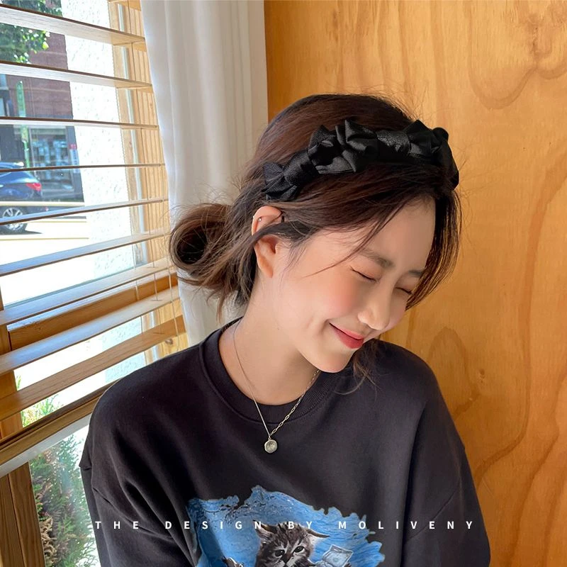 精致绸缎蝴蝶结发箍头饰女外出百搭时尚头箍发饰发卡时尚饰品
