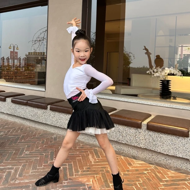 盛佳舞服SJSK拉丁舞新款褶皱纱练功服