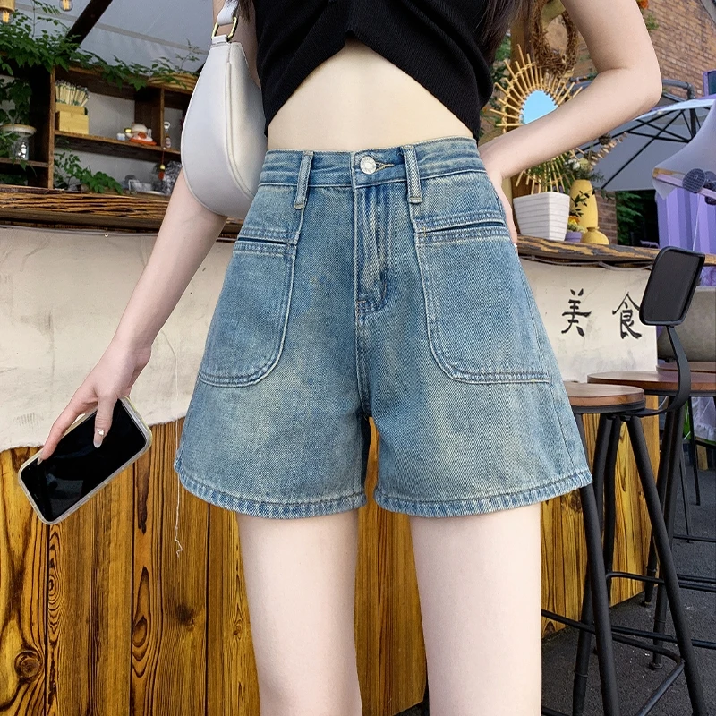 牛仔裤女短裤女夏季三分裤宽松2025新款小个子高腰百搭ins阔腿裤