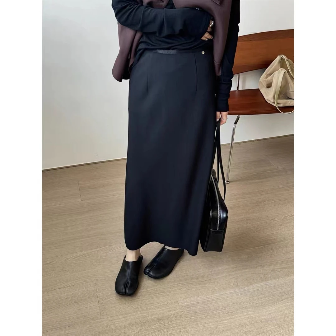 小静折扣~N1171Q   松紧腰垂感包臀一步开叉半身裙（卡码拍大）