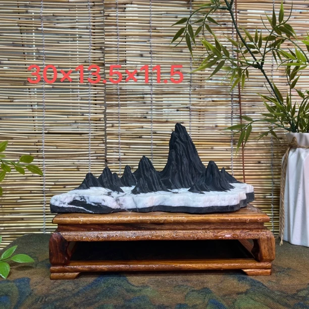 灵璧石彩石山峰摆件纯天然鱼缸造景石石头鱼缸造景装饰创意摆件