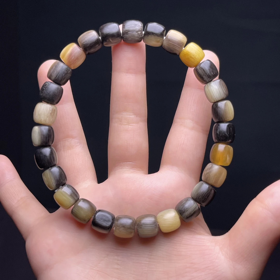 非金属珐琅手链 规格8*7 精美养殖黑驴蹄半蜜直切手串