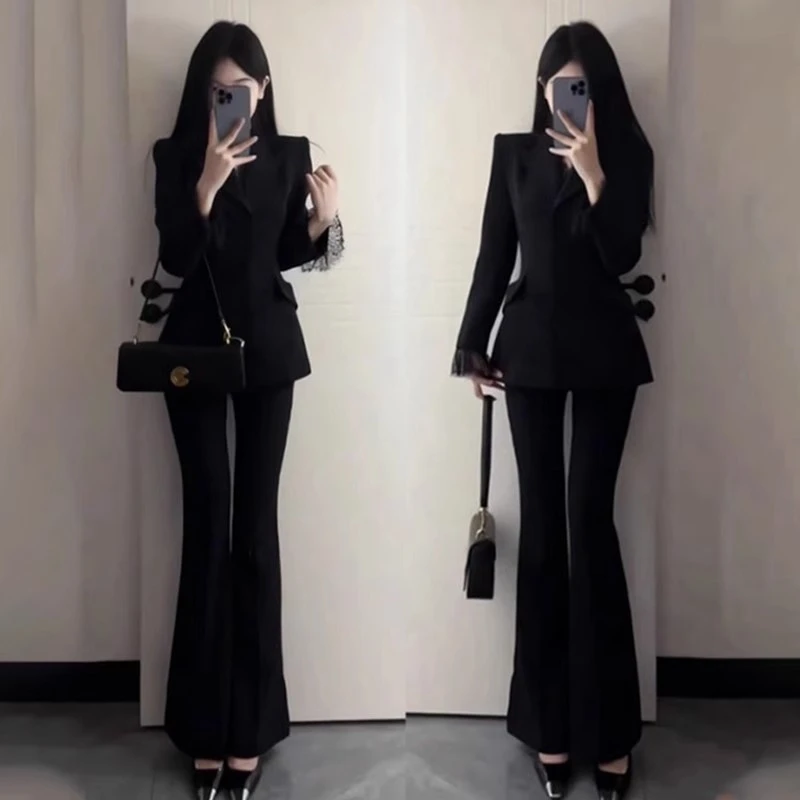 时尚气质名媛千金风西装套装女秋季高级感职业显瘦两件套面试穿搭