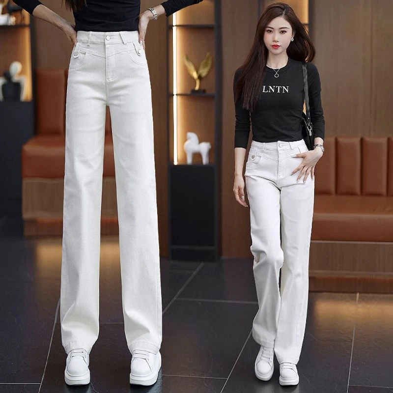 今年流行爆款窄版休闲阔腿裤女春秋季新款大码宽松显瘦直筒女裤子
