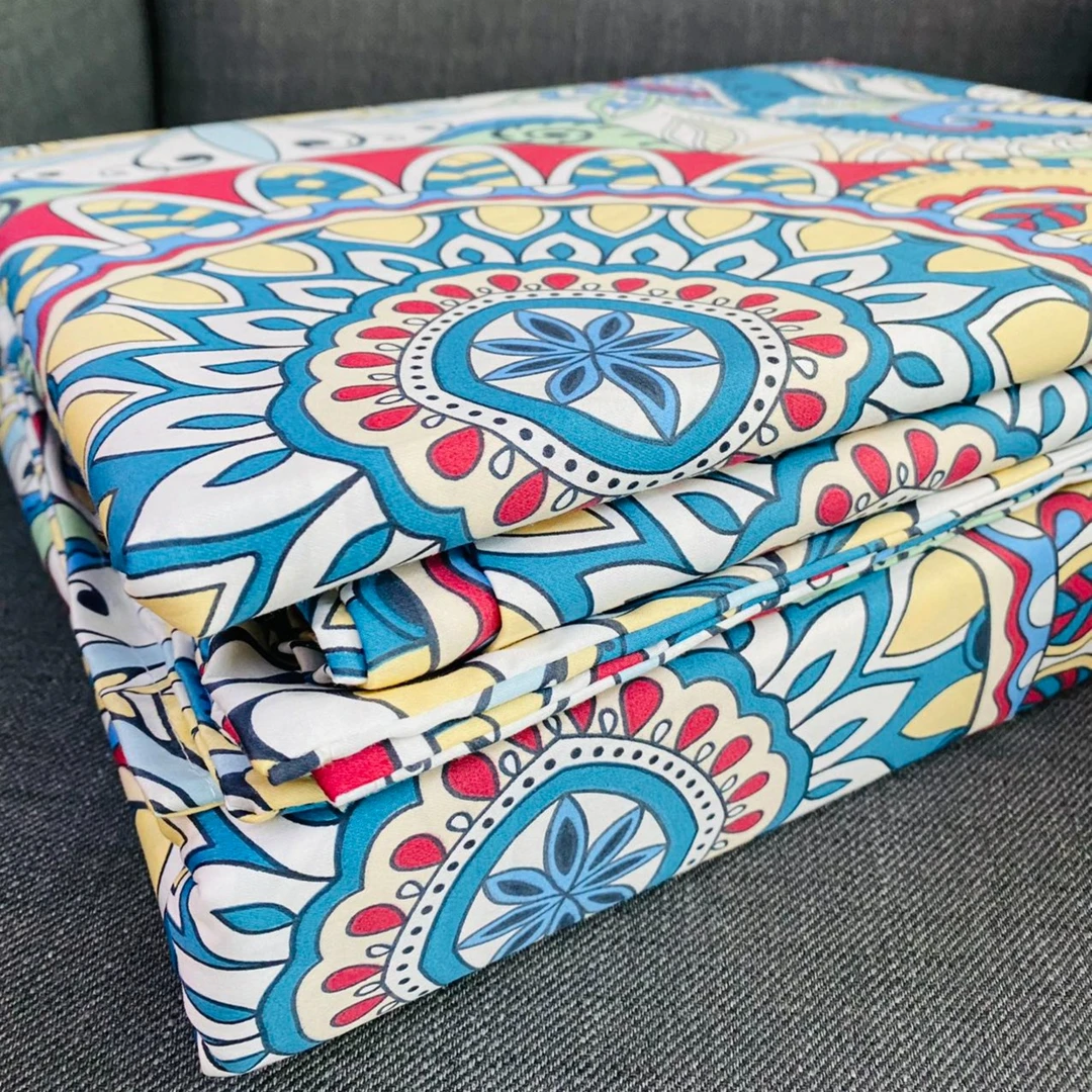 轻奢亲肤60支长绒棉贡缎四件套床上用品花卉(艾伦-兰)